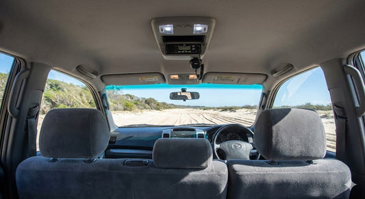 Interior view of Toyota Prado 120 Series GXL with 4WD Interiors roof console installed.