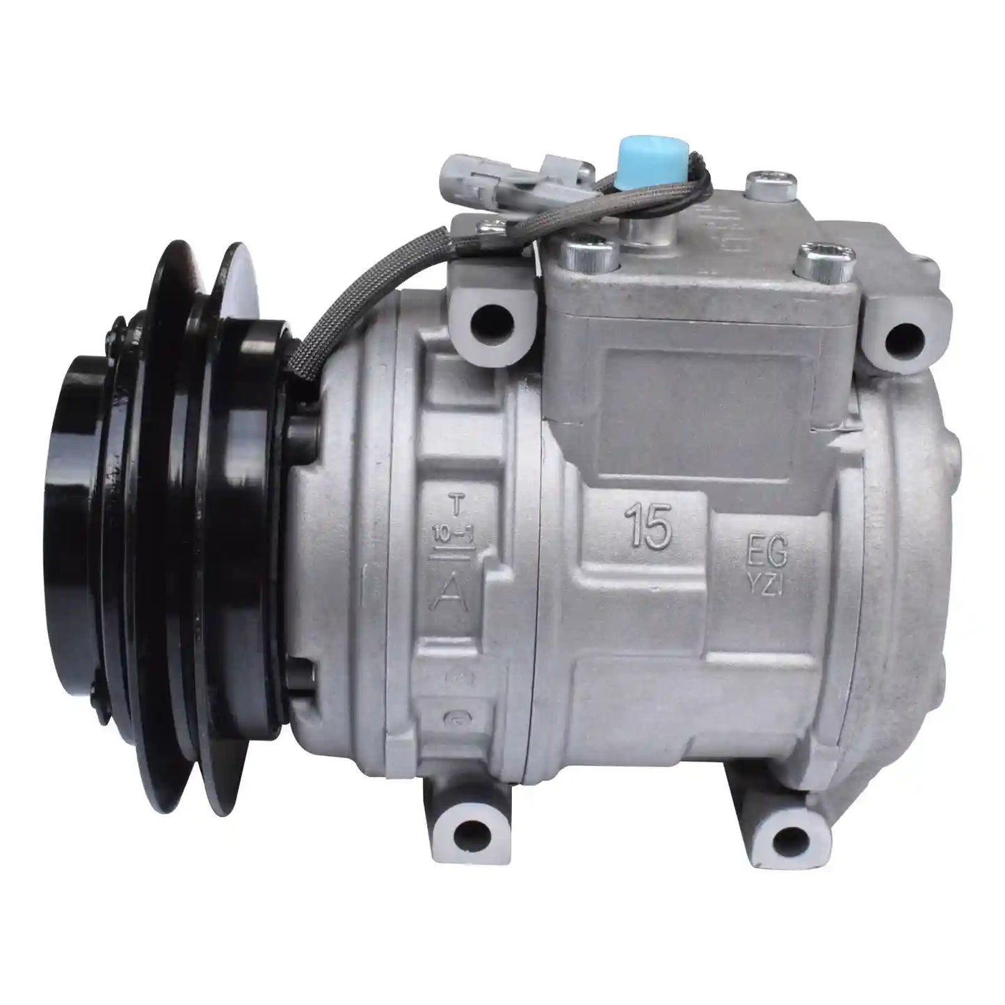 Car air conditioning compressor on a white background