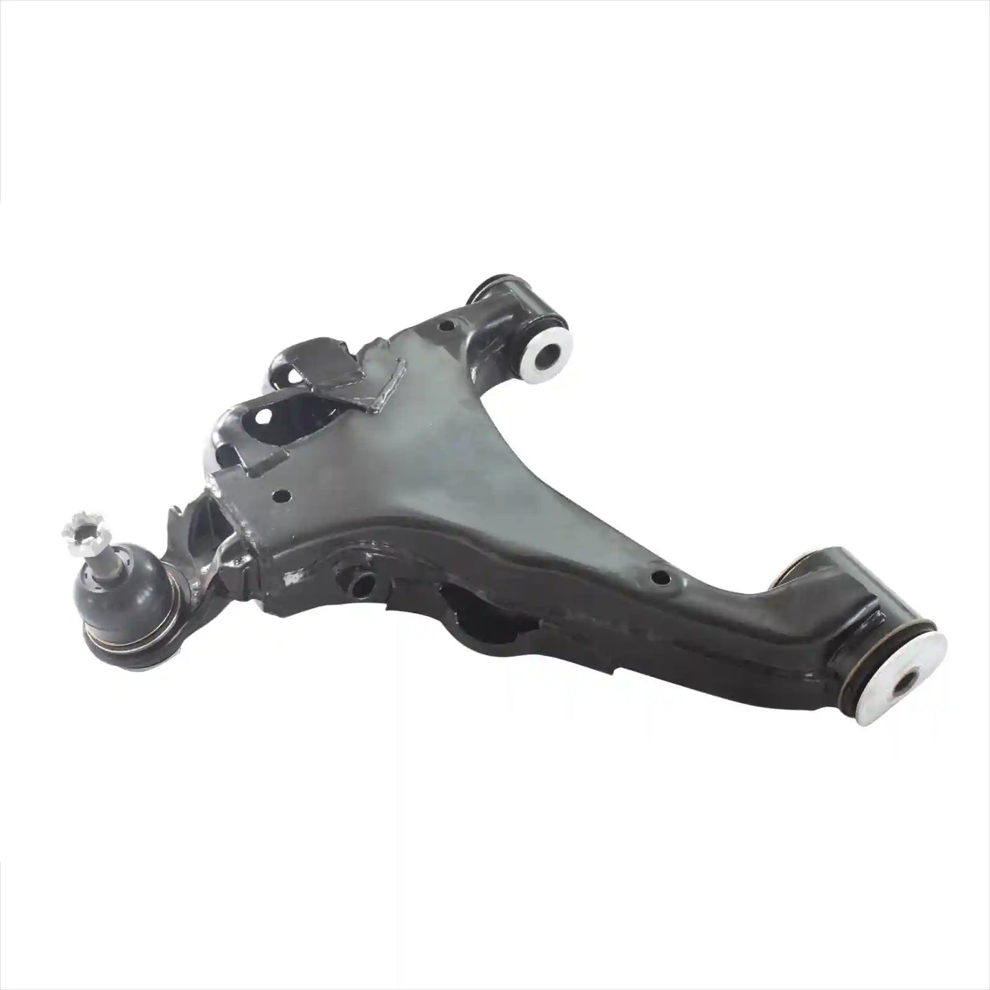 Car suspension control arm on a white background