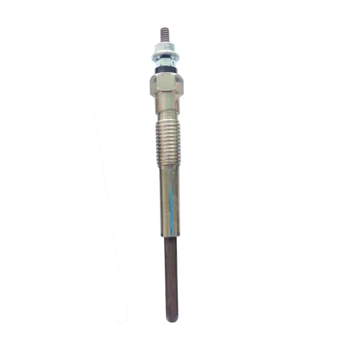Metallic cylindrical component on a white background