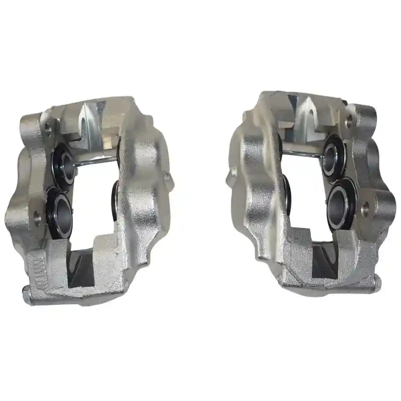 Two metallic mechanical components on a white background