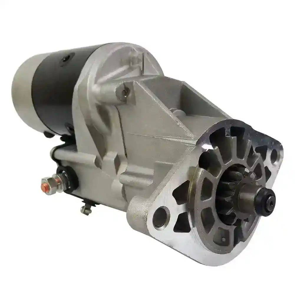 Car starter motor on a white background