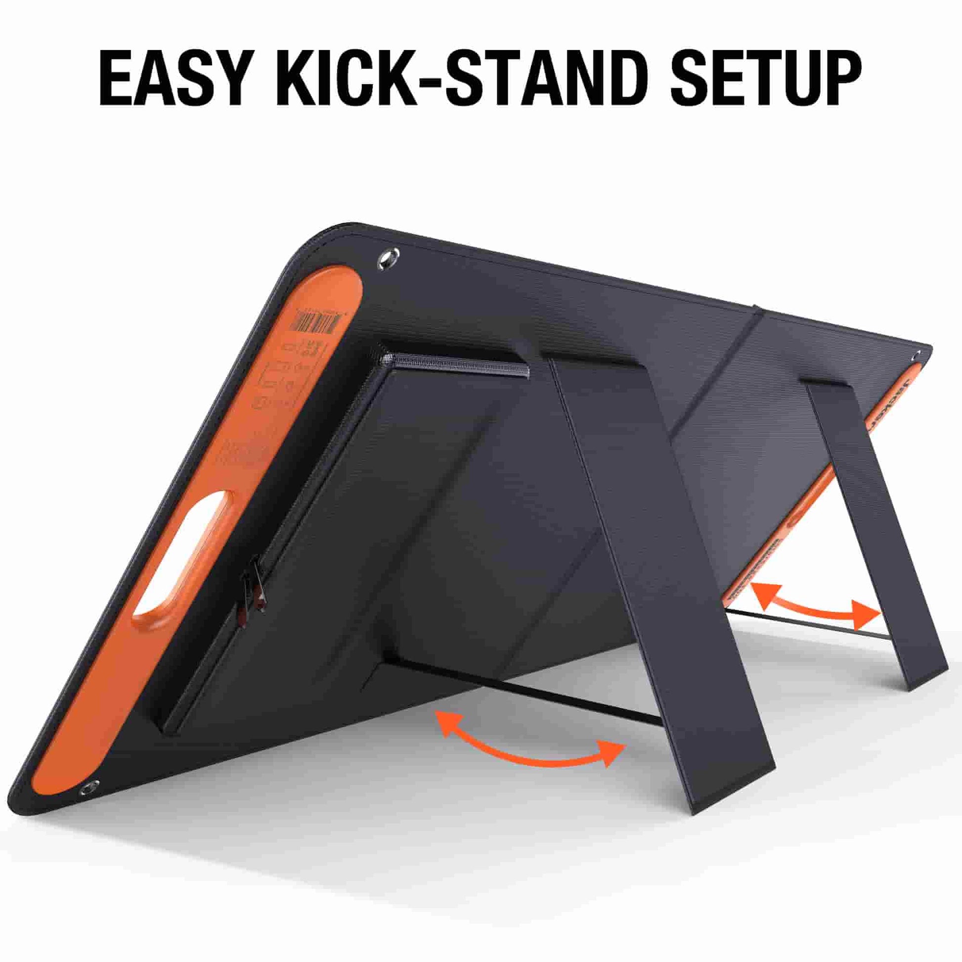 Foldable stand with easy kick-stand setup feature on a white background