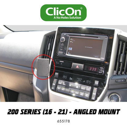 ClicOn Dash Mount - Suit 200 Series Landcruiser 16-21 - Angled Mount (655178)