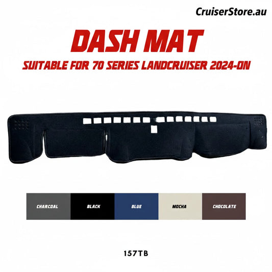 Toyota Land Cruiser 70 Series (2024-Present) dash mat by Dash Cover Company, available at cruiserstore.au.