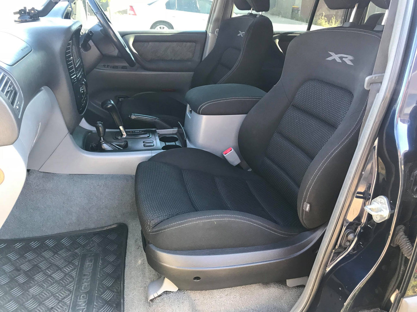 Car interior with black seats