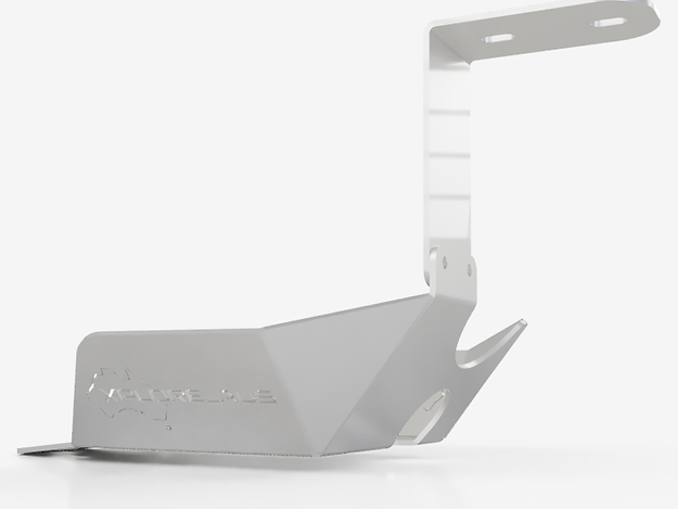 Metallic car spoiler on a white background