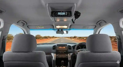Interior view of Toyota LandCruiser 200 Series GXL with 4WD Interiors roof console installed.