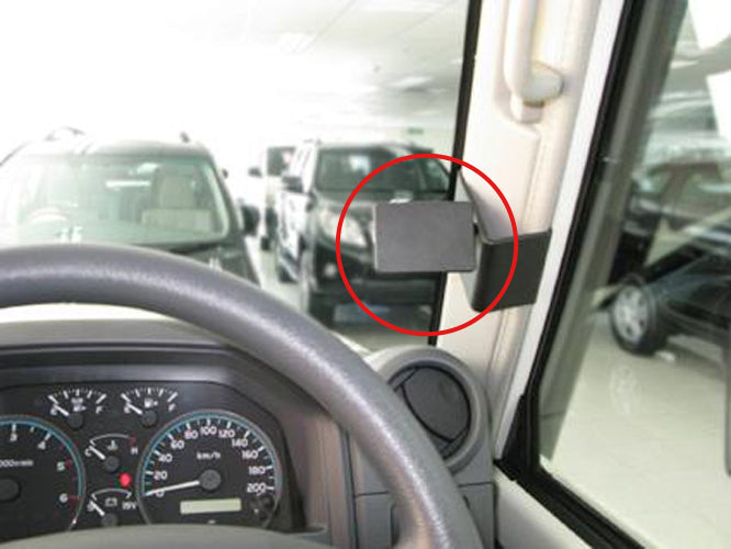 Car interior with a ClicOn Dash Mount 