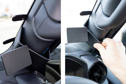 Car interior with a ClicOn Dash Mount