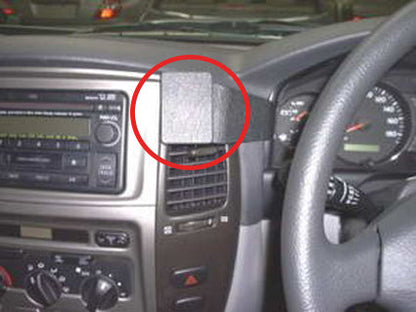 Car interior with a ClicOn Dash Mount.