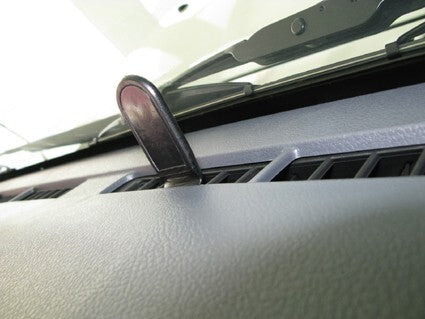 Car dashboard with a ClicOn Dash Mount