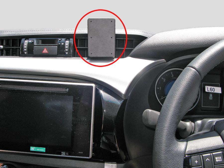 Car interior with a ClicOn Dash Mount