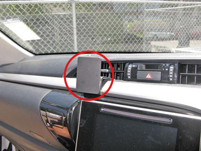 Car interior with a ClicOn Dash Mount