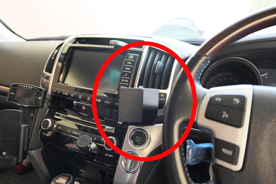Car interior with a ClicOn Dash Mount