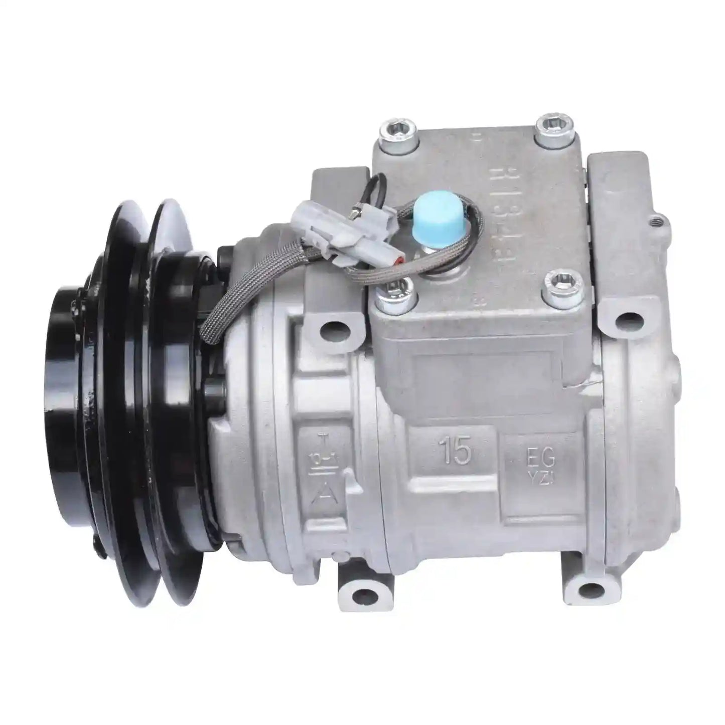 Car air conditioning compressor on a white background