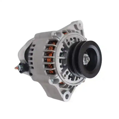 Close up view of Car alternator on a white background