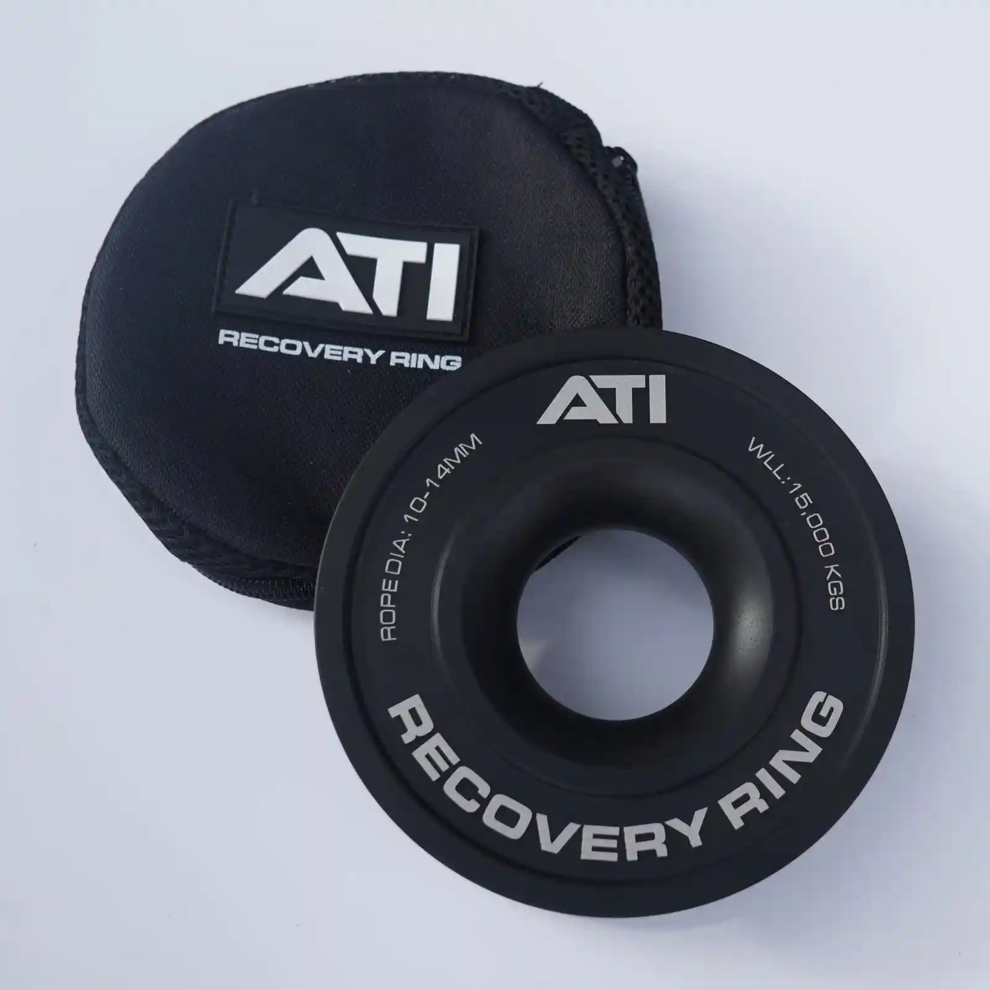 ATI Recovery Ring with black carrying case on a white background