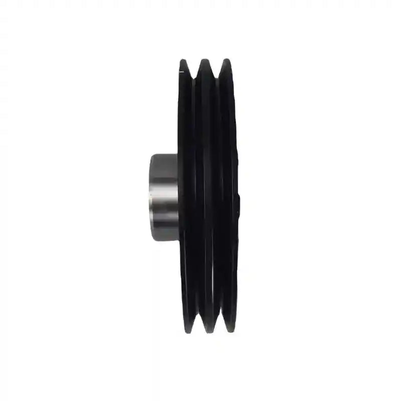 Black pulley on a white background