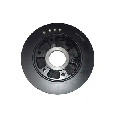 Black Harmonic Balancer Crankshaft Pulley on a white background