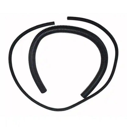 Black corrugated hose on a white background