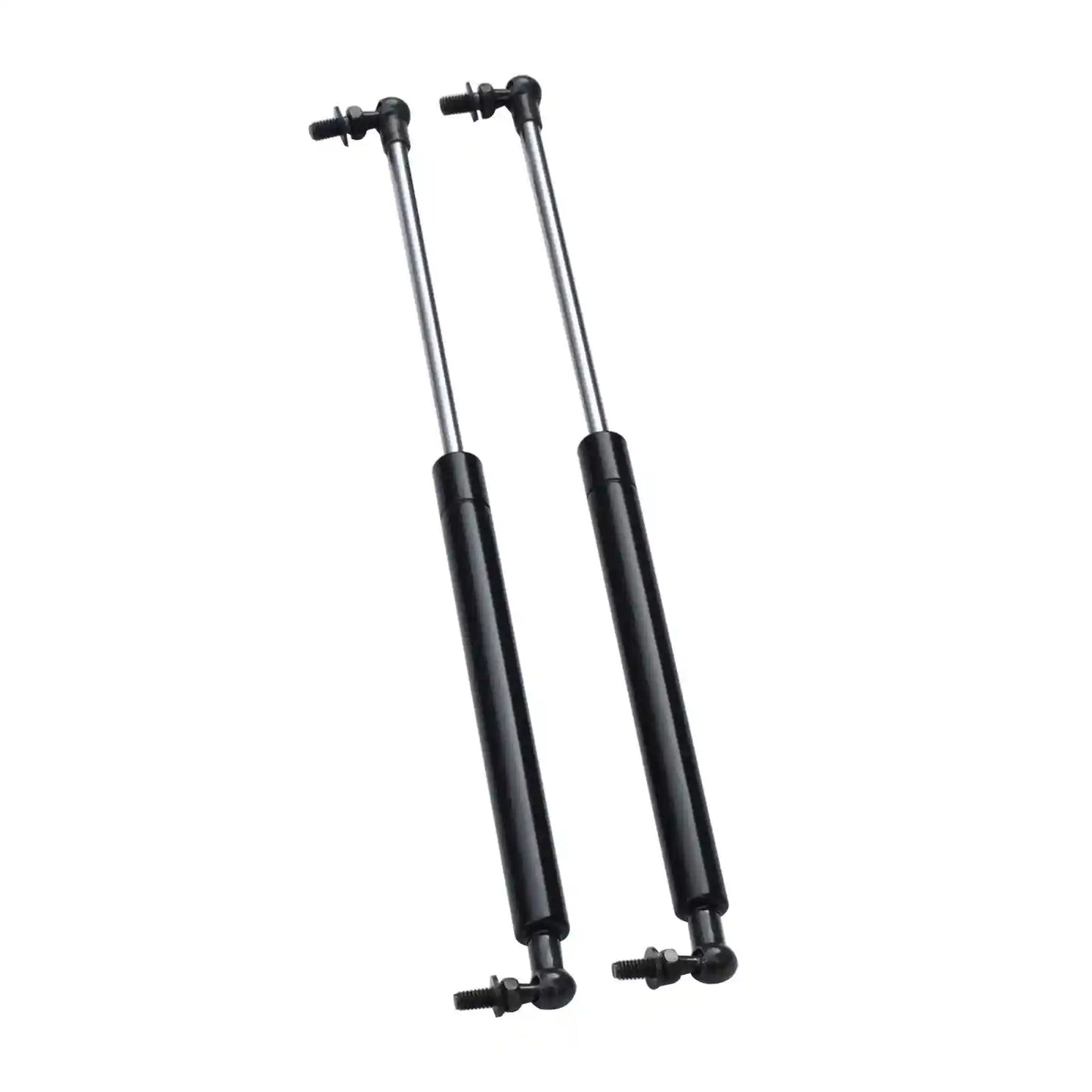 Two black Bonnet Struts on a white background