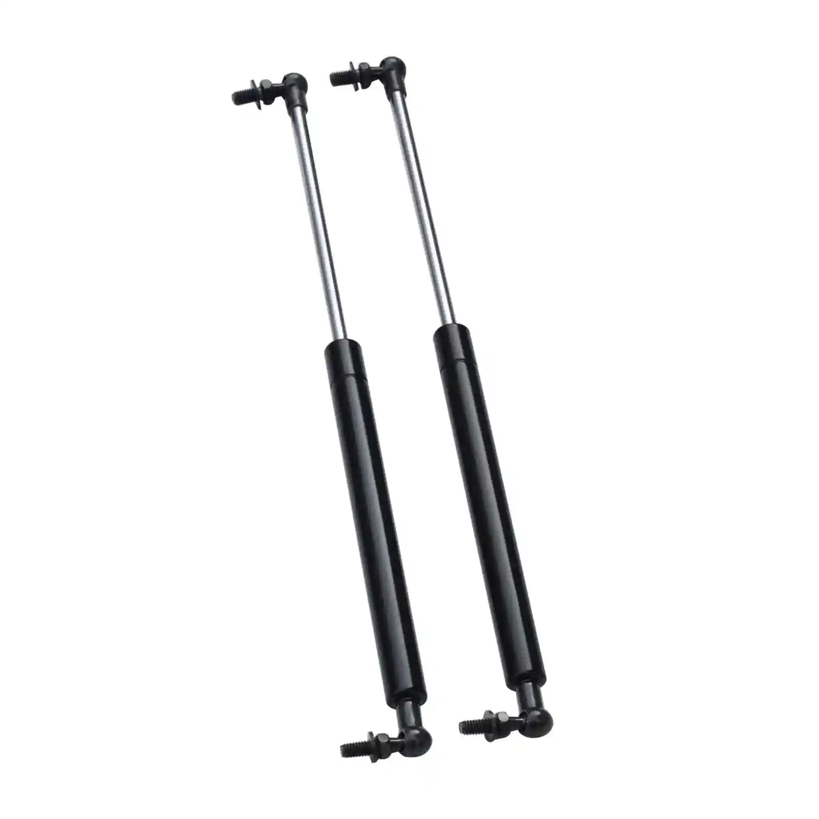 Two black Bonnet Struts on a white background