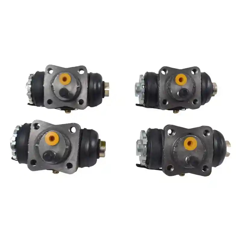 Four mechanical Brake Wheel Cylinders on a white background