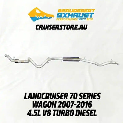 Exhaust system for LandCruiser 70 Series Wagon with CruserStore.Au branding.