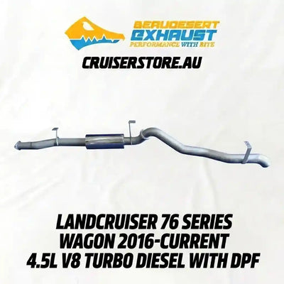 Exhaust system for LandCruiser 76 Series Wagon with CruserStore.Au branding.