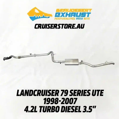 Exhaust system for Landcruiser 79 Series Ute with CruserStore.Au branding on a white background.