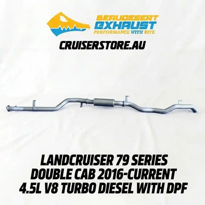 Exhaust system for LandCruiser 79 Series Double Cab with CrusierStore branding.