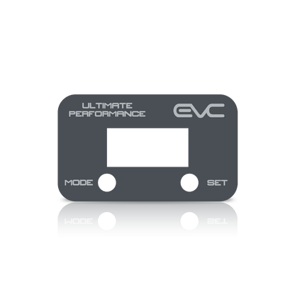 Grey controller Faceplate with 'EVC' branding on a white background