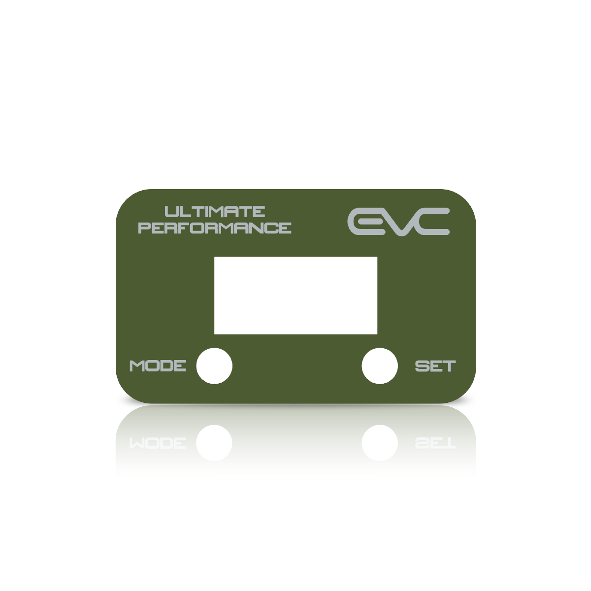 Green controller Faceplate with 'EVC' branding on a white background
