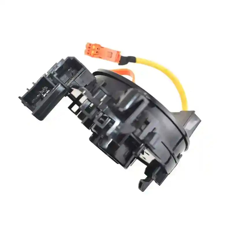 Black Clock Spring with wiring on a white background