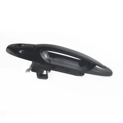 Black car door handle on a white background