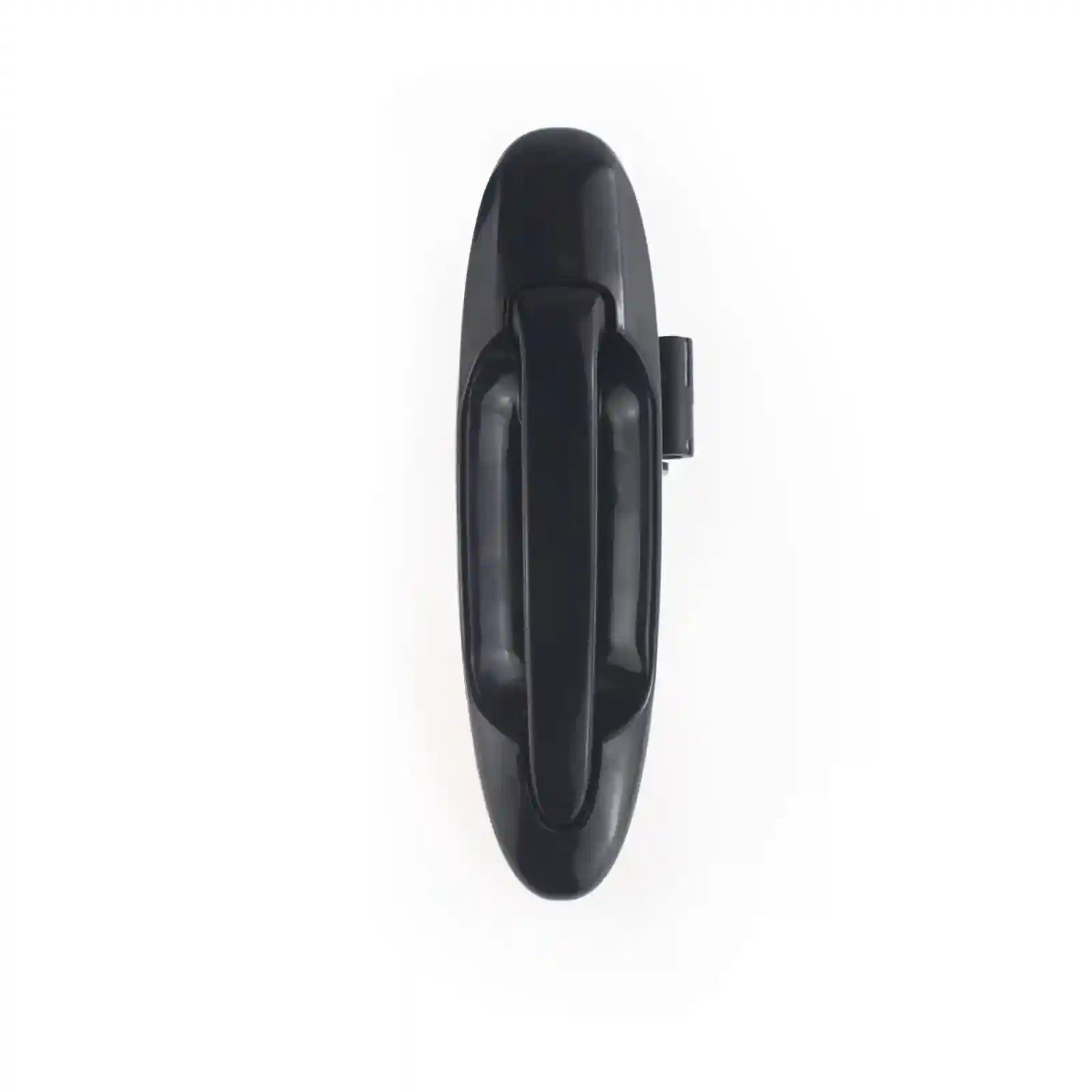 Black car door handle on a white background