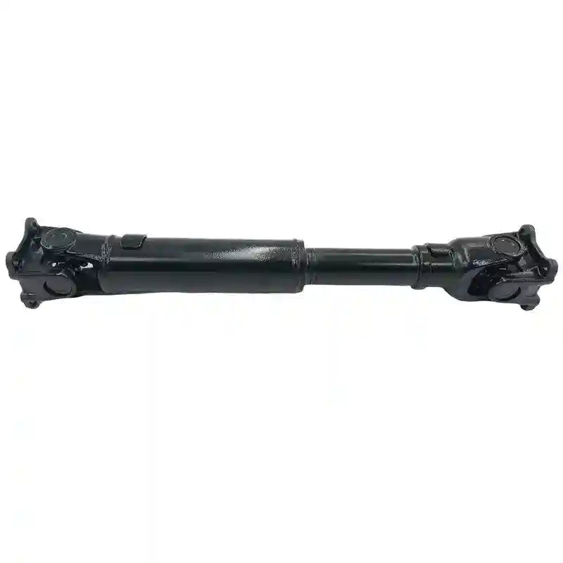Black metal axle shaft on a white background