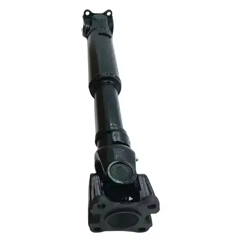 Black metal axle shaft on a white background