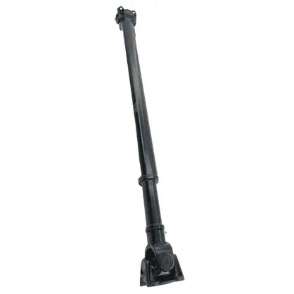 Black metal rod or shaft on a white background
