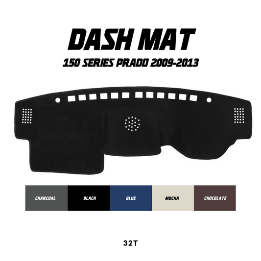 Car dashboard mat for 150 Series Prado 2009-2013 with color options on a white background