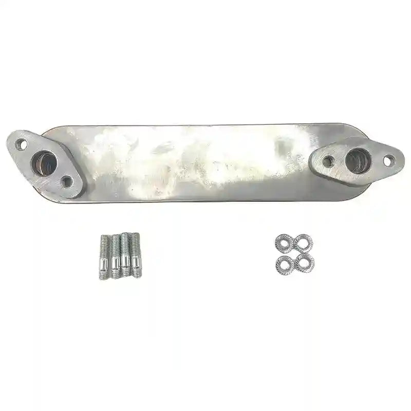Diesel Engine Oil Cooler with screws and washers on a white background