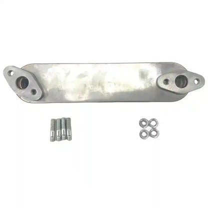 Diesel Engine Oil Cooler with screws and washers on a white background