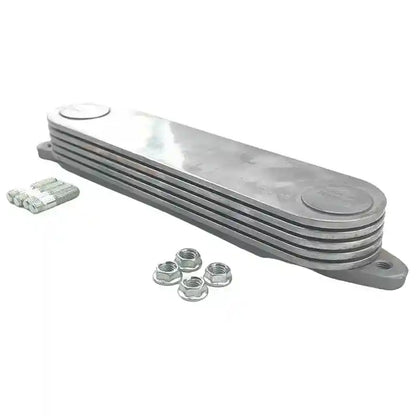 Diesel Engine Oil Cooler with bolts on a white background