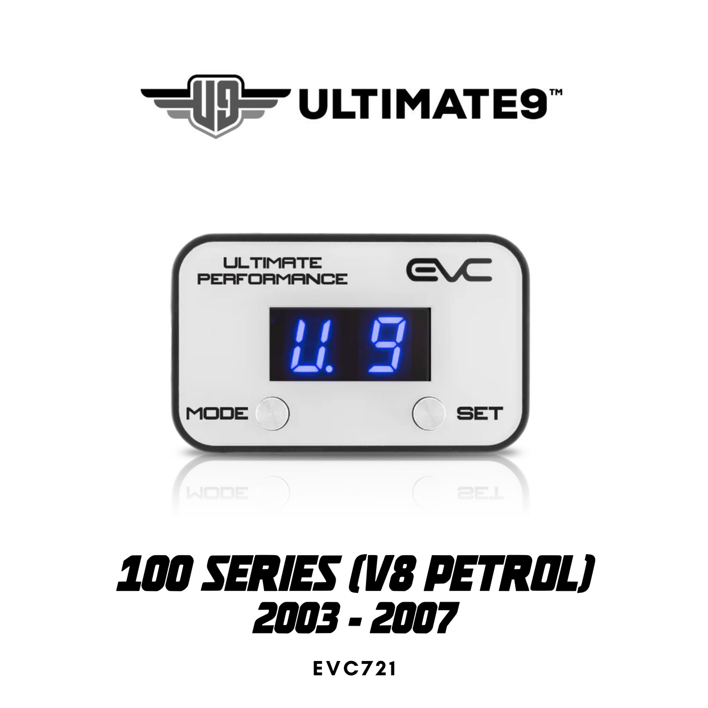 Ultimate9 EVC Throttle Controller with 'Ultimate9' branding on a white background