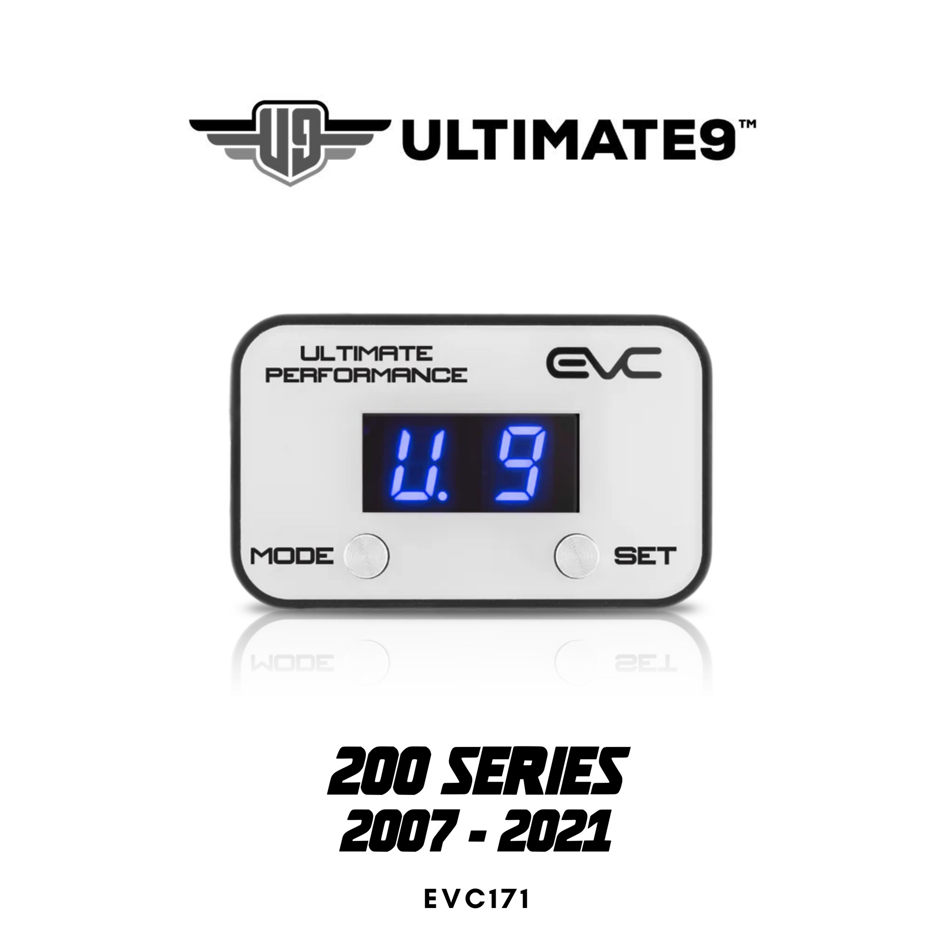 Digital gauge with 'Ultimate9' branding on a white background