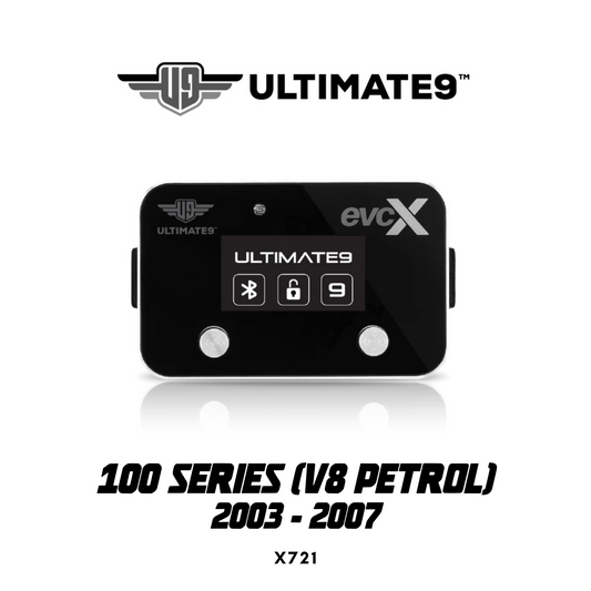 Ultimate9 evcX Throttle Controller with 'ULTIMATE9' branding on a white background