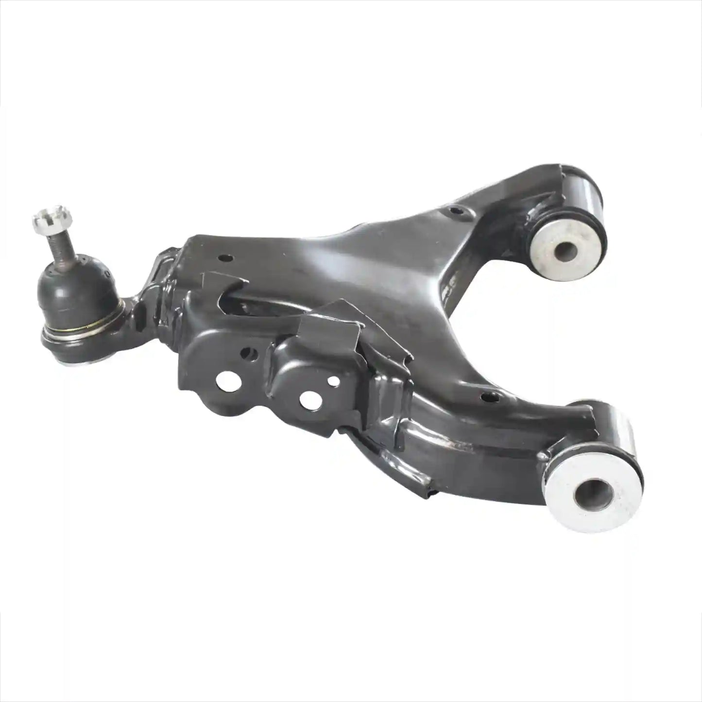 Car suspension control arm on a white background