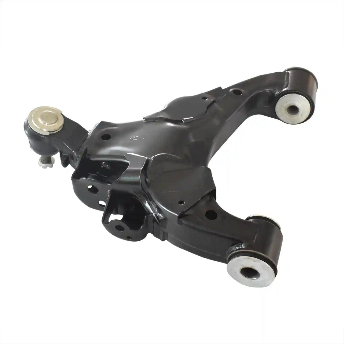 Car suspension control arm on a white background