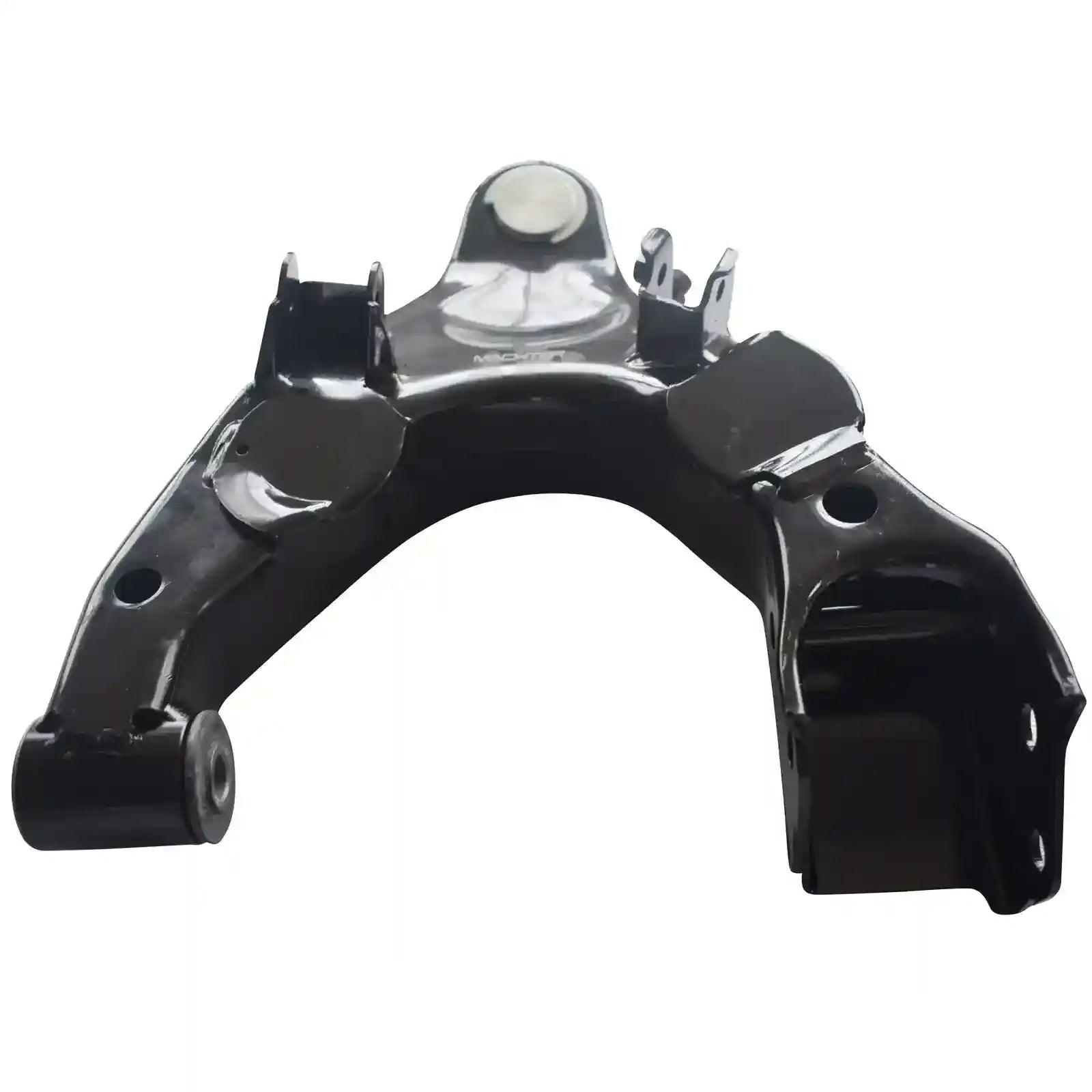 Black metal Front Lower Control Arm on a white background